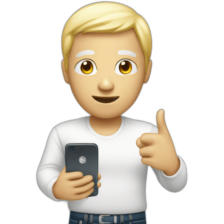 white human with phone emoji