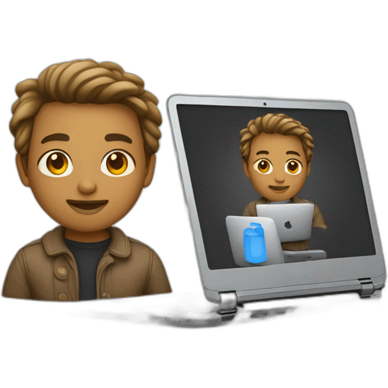 developer on mac laptop light skin tone emoji