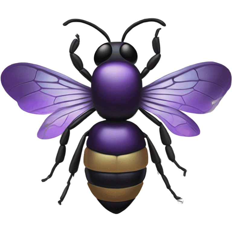 Newspaper and picture of purple bee in it emoji