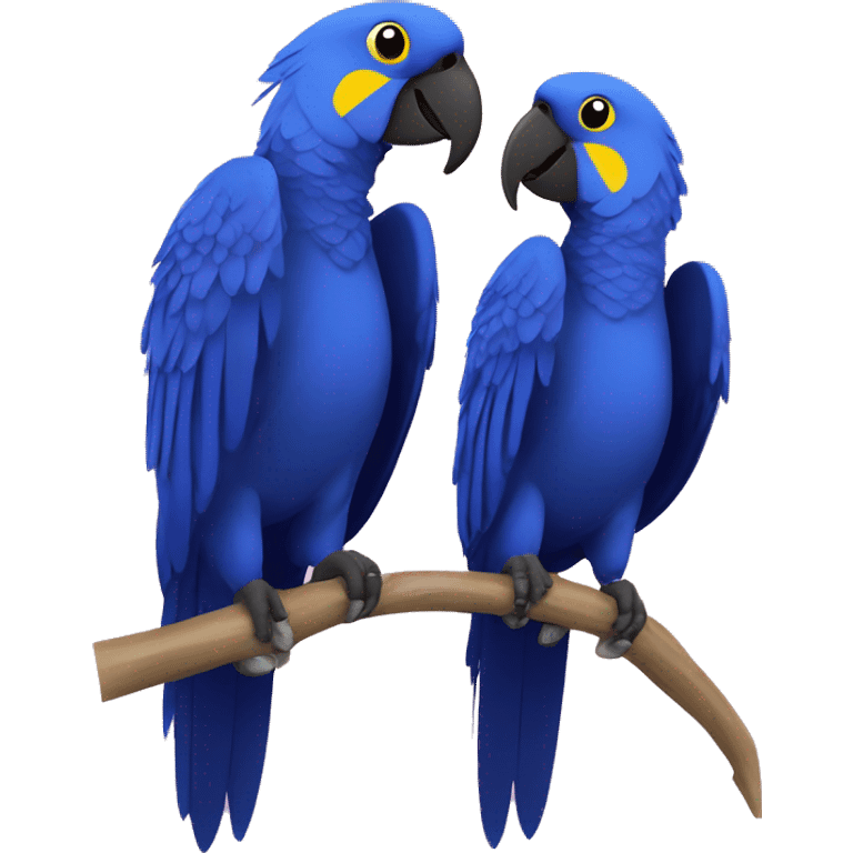 Hyacinth Macaw pair Full Body love with heart emoji