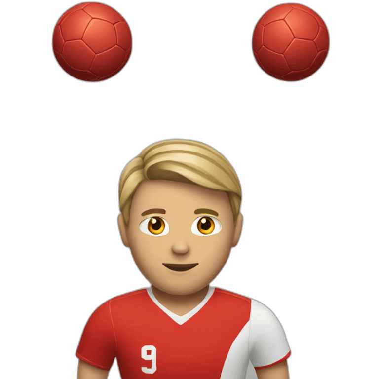 soccer player in red form emoji