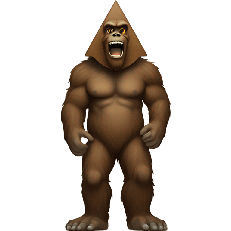 bigfoot straddling a pyramid emoji