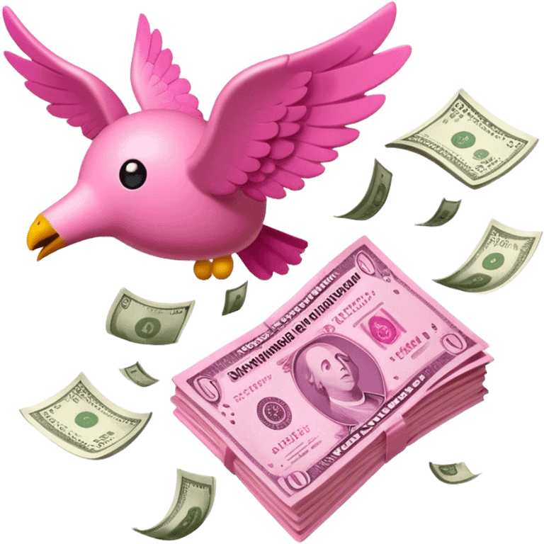 pink money flying  emoji