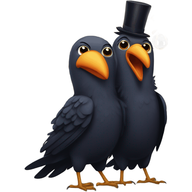 Crows celebrating New Year’s Eve  emoji