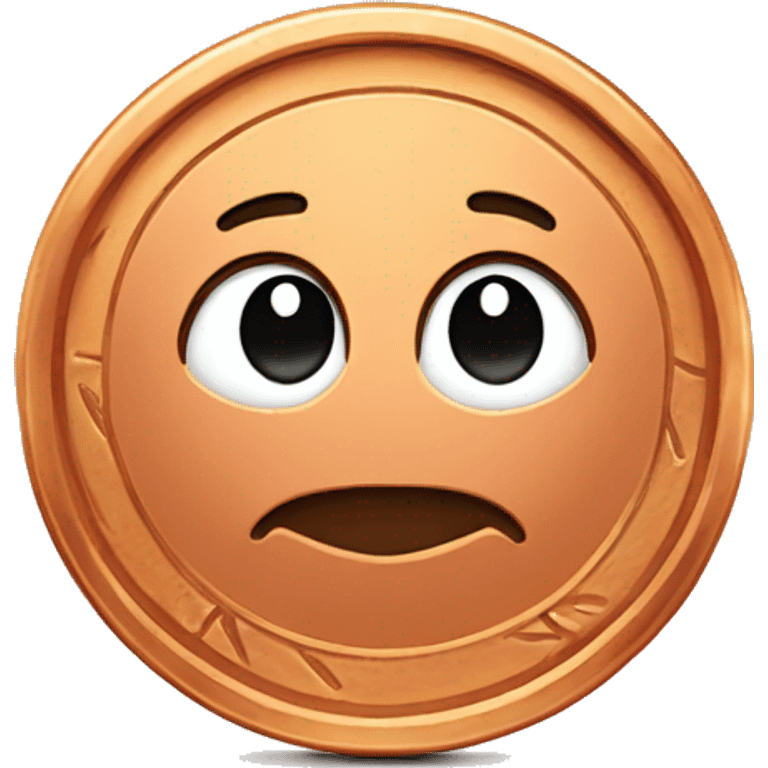 penny coin with a cute face emoji