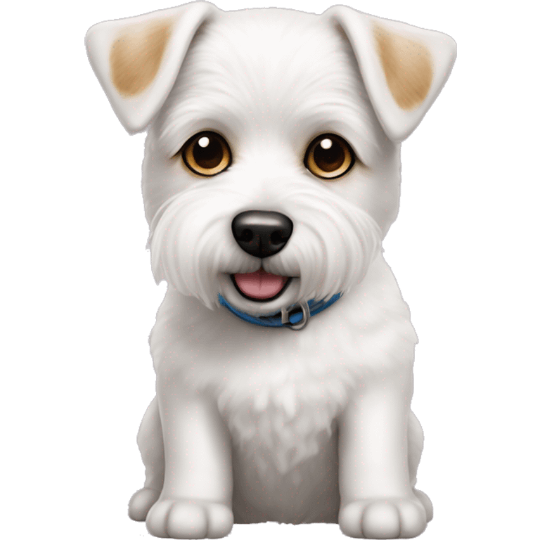 Jack Russel dog mixed with bichon frise dog emoji