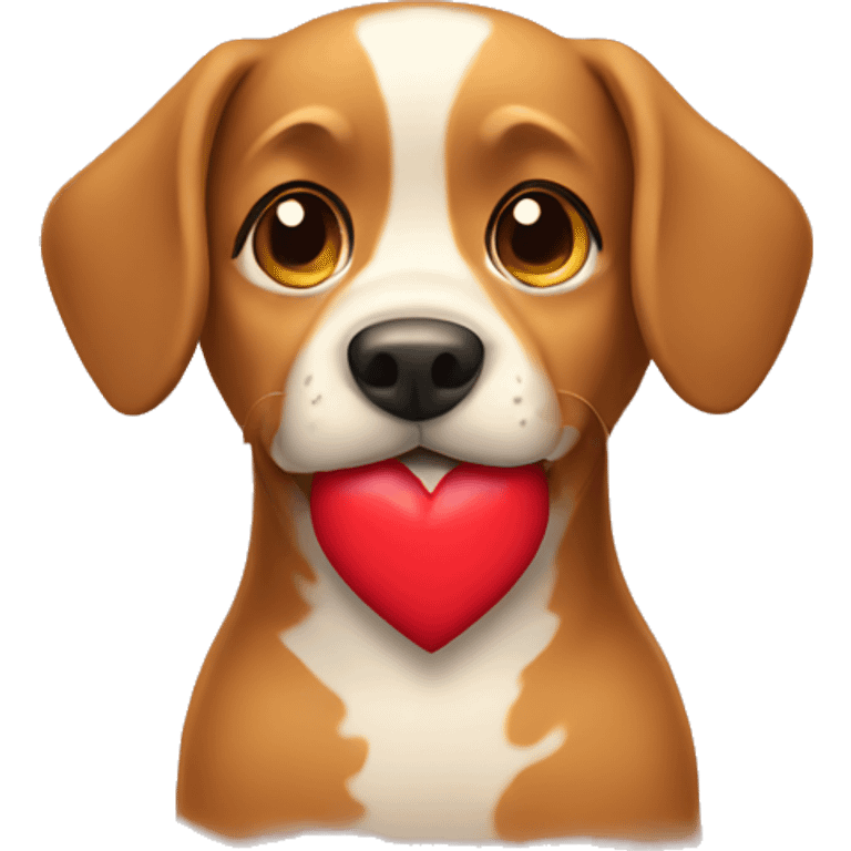 dog with heart emoji