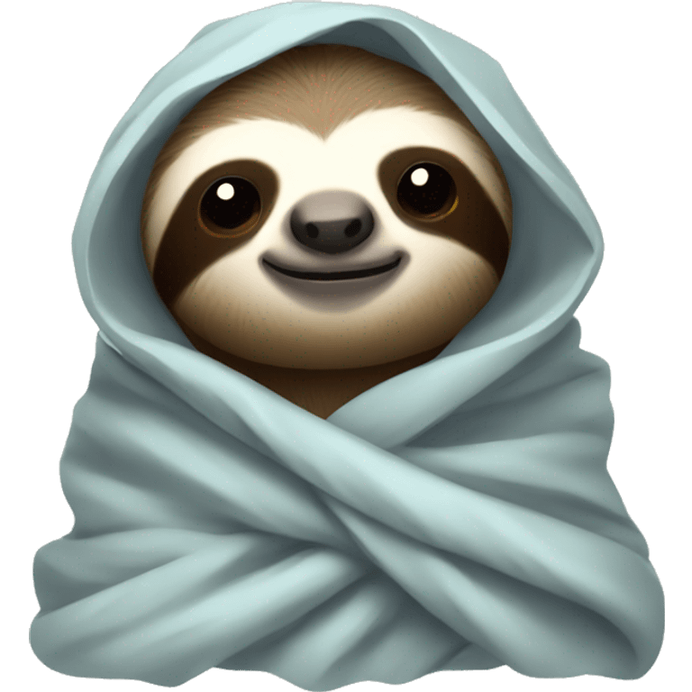 Sloth wrapped in blanket emoji