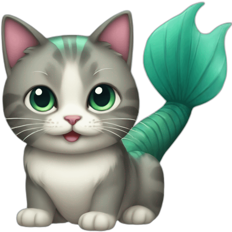 Cat with a mermaid tail emoji