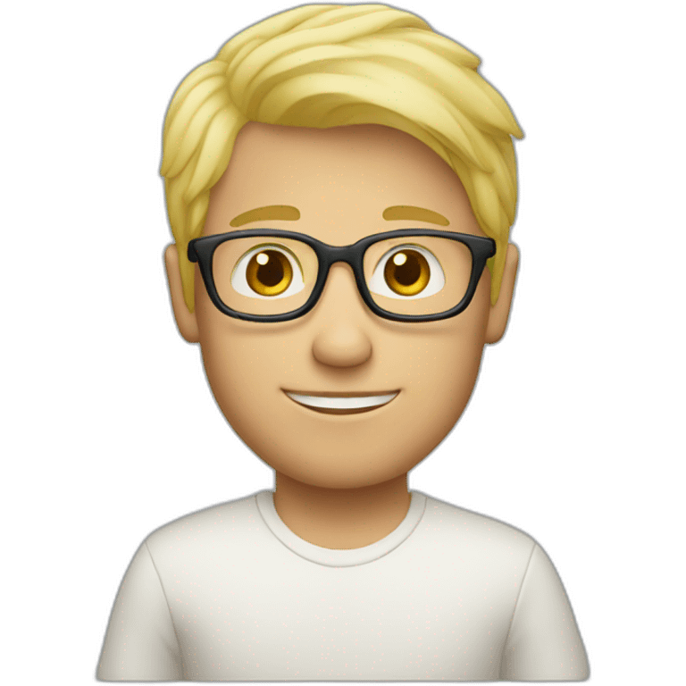 blond guy with glasses holding a baby emoji