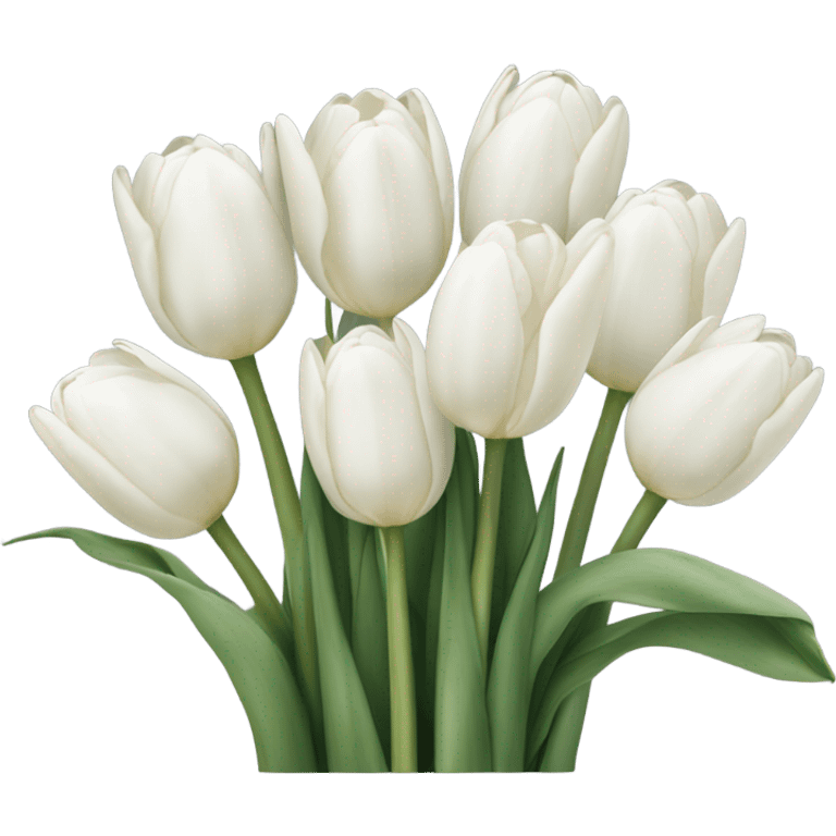 white tulip bouquet  emoji