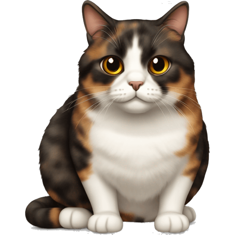 Fat Tortoiseshell cat black and brown fur emoji