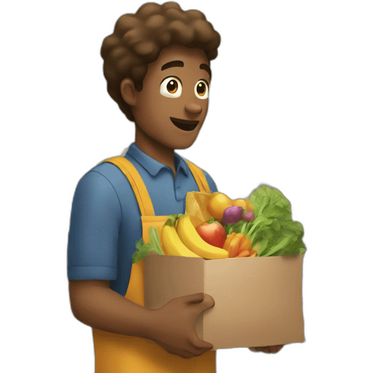 man picking up stuff from the supermarket aisle  emoji