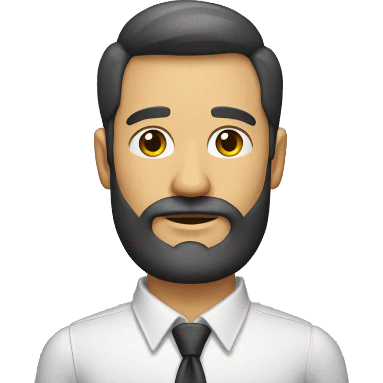 um homem de terno e gravata,  careca e com barba  emoji