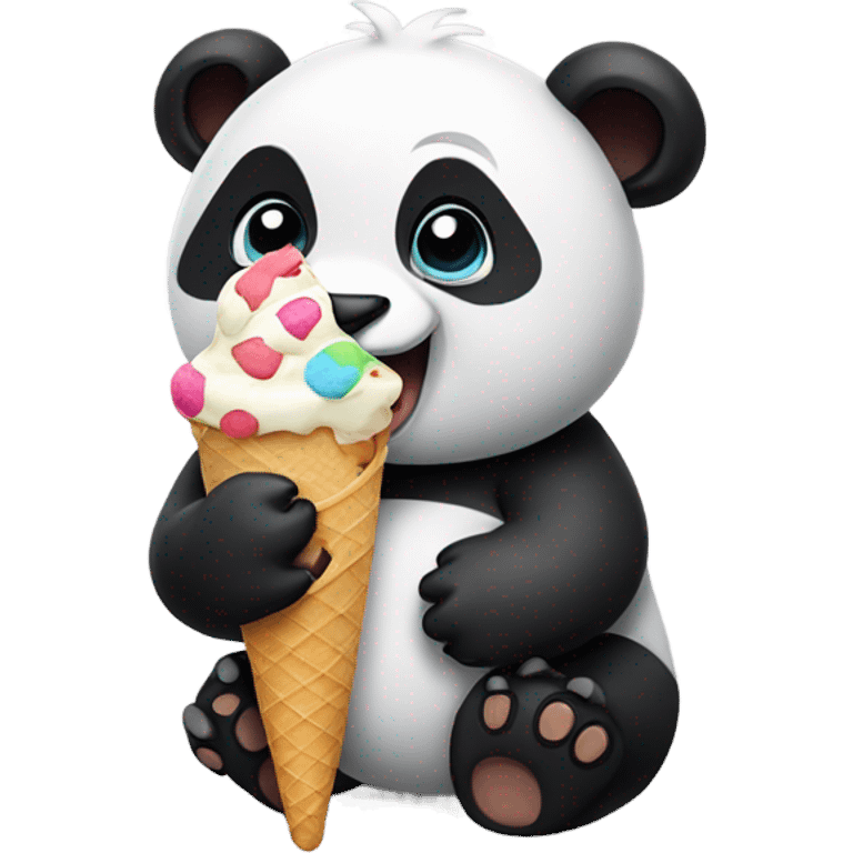 Panda eating ice cream emoji