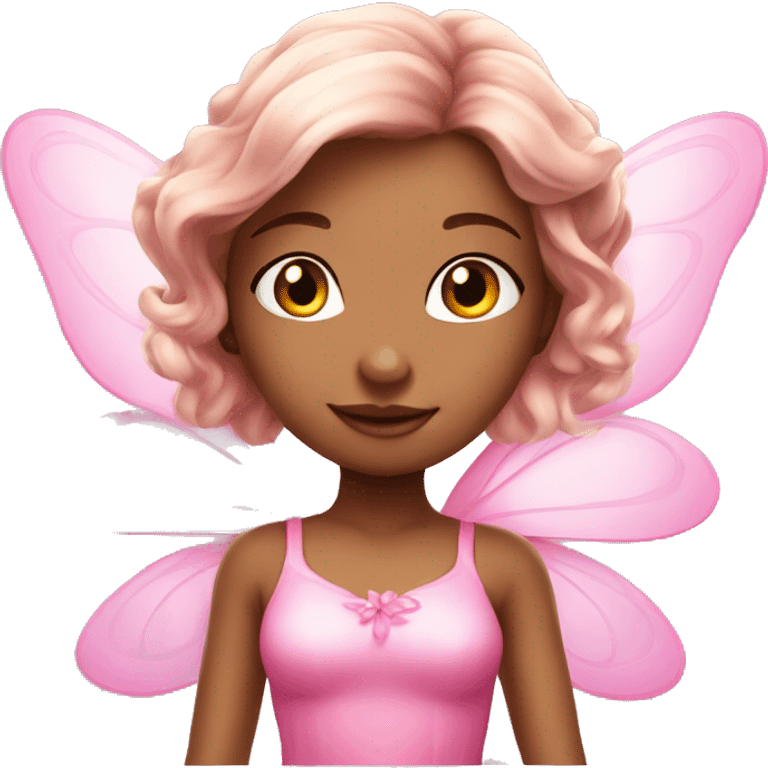 Beautiful pretty fairy girl with pink clothes flying with pink high detail fairy wings   emoji