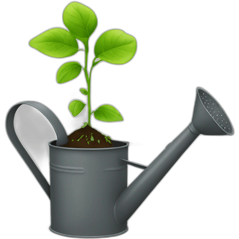 a watering can, watering a sprout emoji