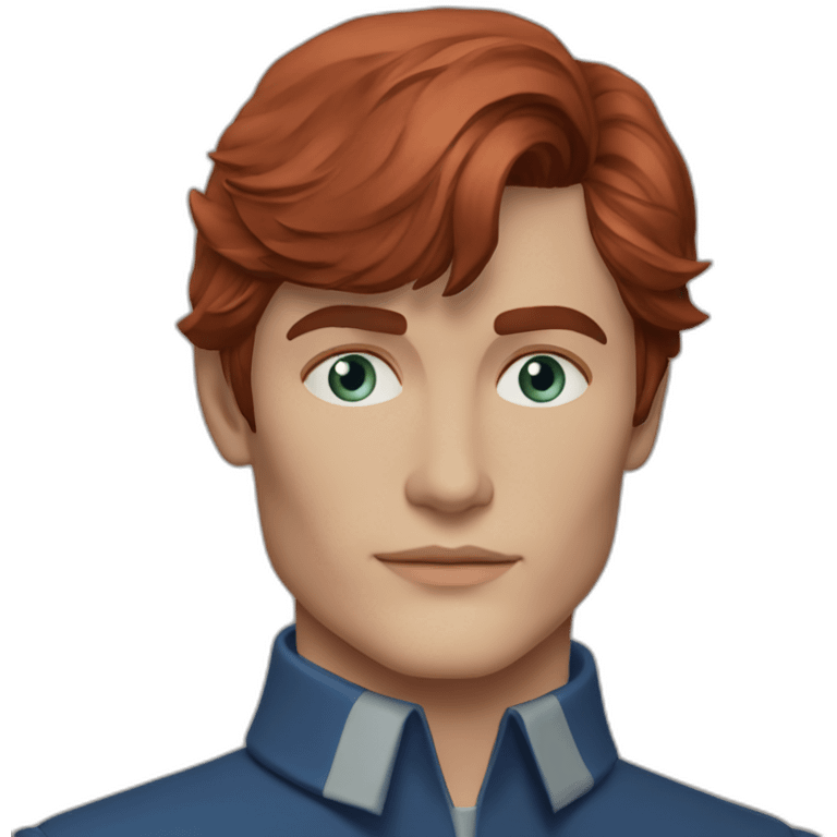 alain delon young space navigator blue eyes neat red hair emoji