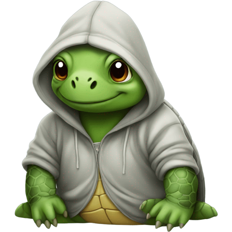 Turtle wearing a hoodie emoji