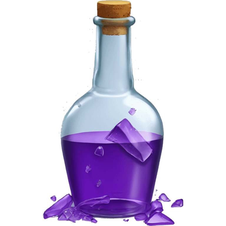 Broken bottle glass purple smashed emoji