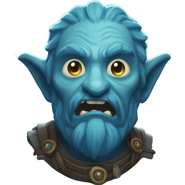 surprised stunned, firbolg spectral giant blue emoji