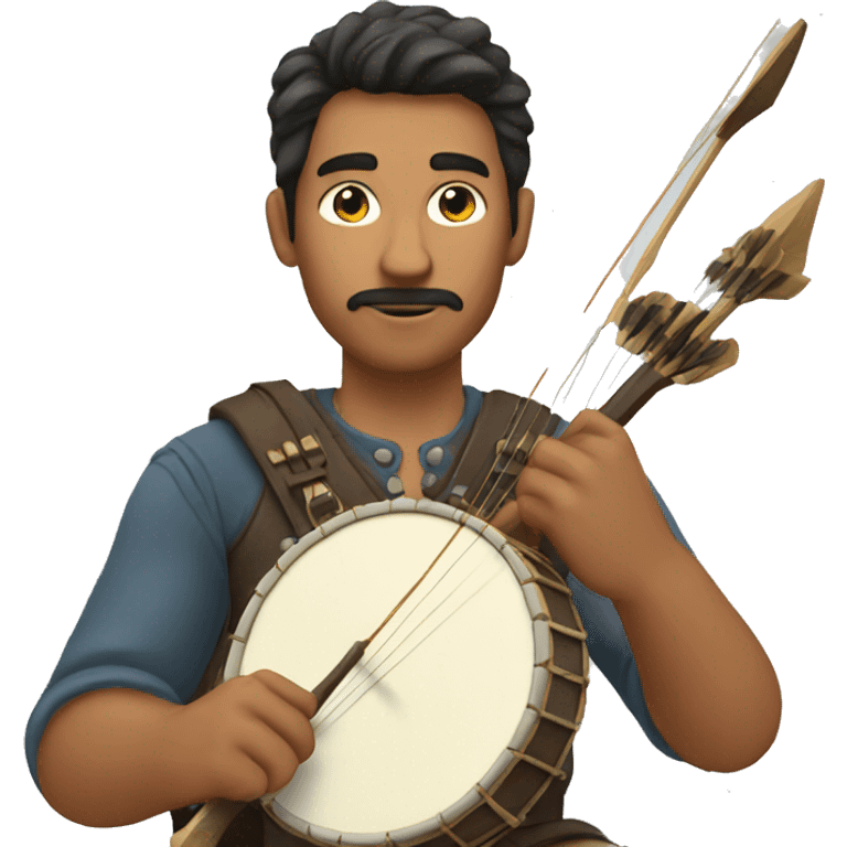 a human banjo with a bow and arrow emoji