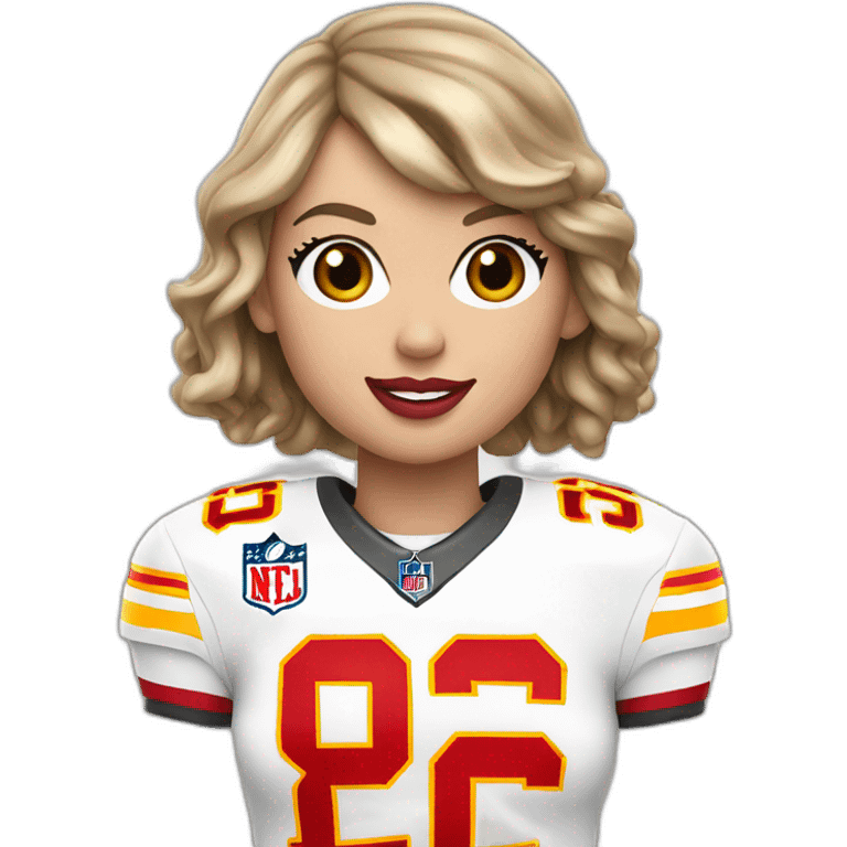 taylor swift in nfl chiefs jersey emoji