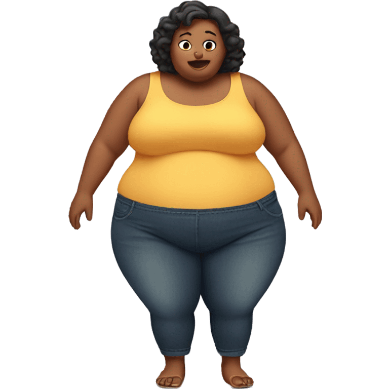 fat belly woman emoji