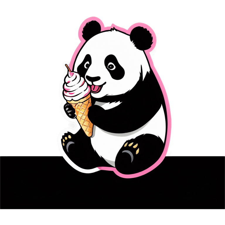 Panda eating ice cream emoji