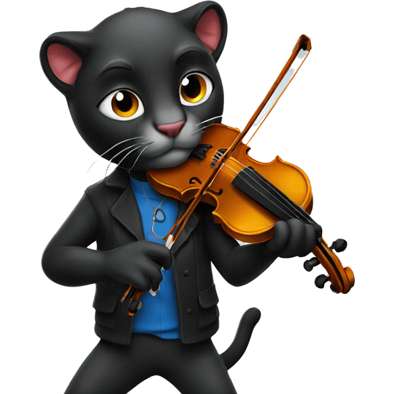 Panther with a violin emoji