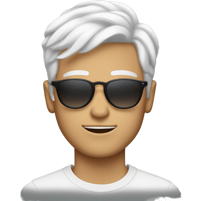 20 year old white guy with white hair and round sunglasses emoji