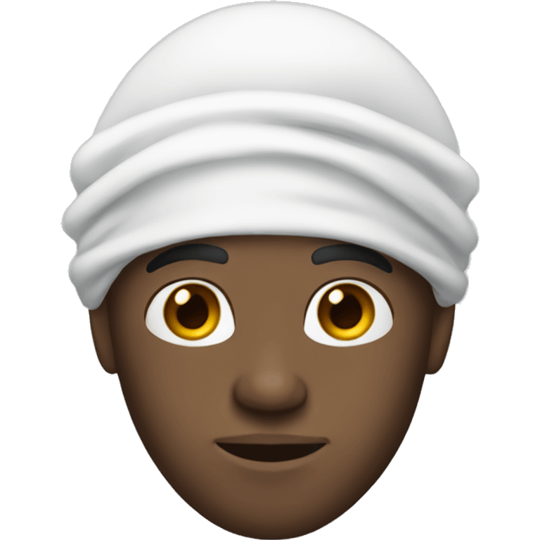 A white afro  guy with a durag emoji