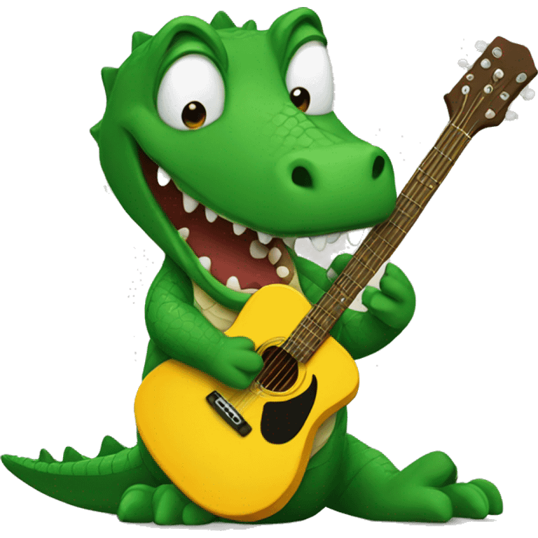 Alligator playing guitar emoji