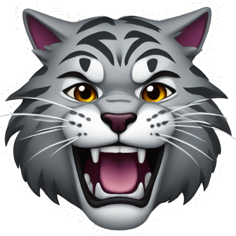 Wildcat mascot, garnet and grey background  emoji