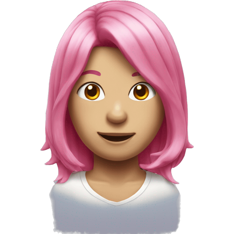 Shark with pink wig emoji