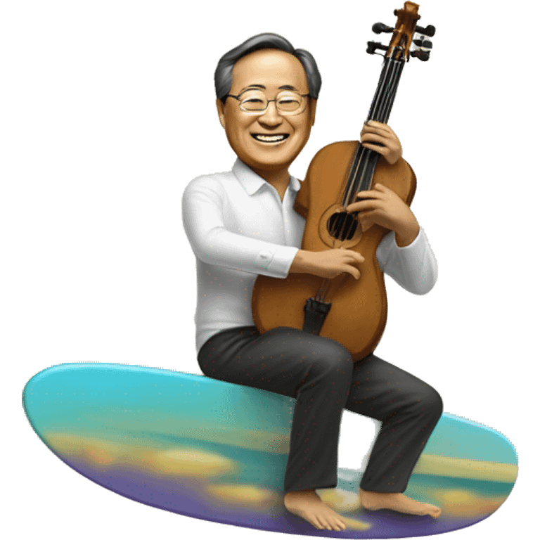 Yo Yo Ma on a surfboard emoji