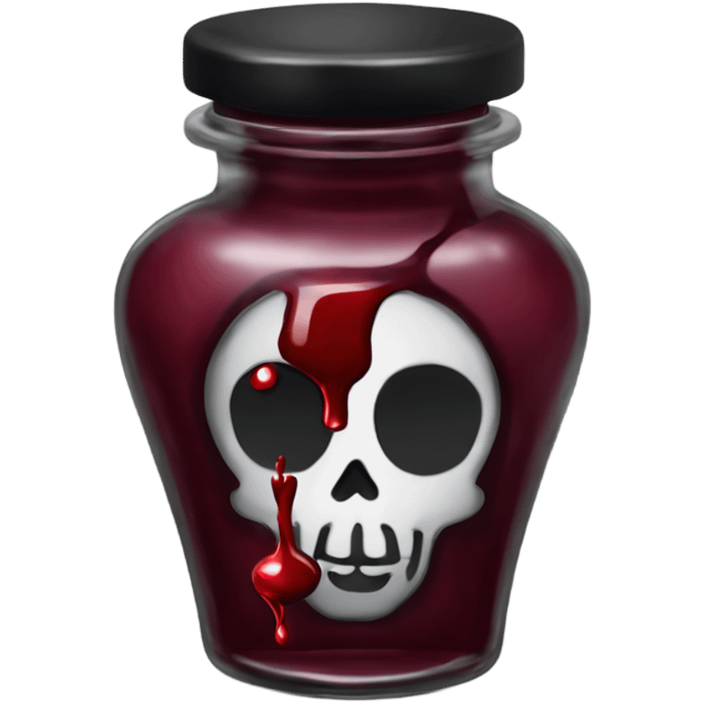 a stylish potion bottle with blood and a gothic lid, perfect for a vampire girl theme." emoji