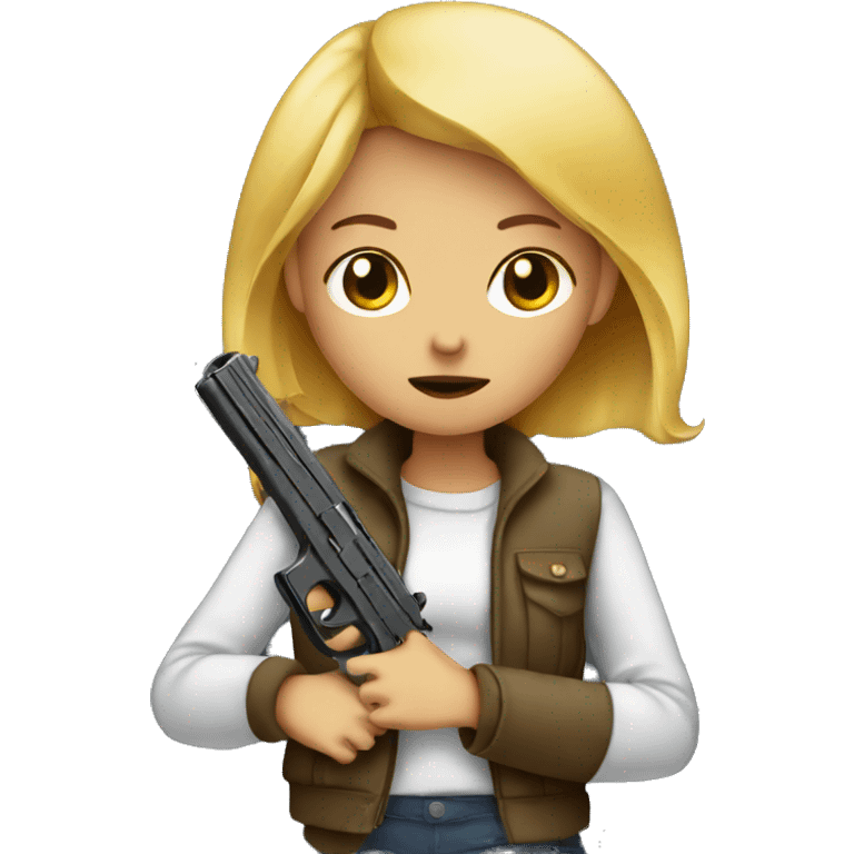 girl with gun at night sad emoji