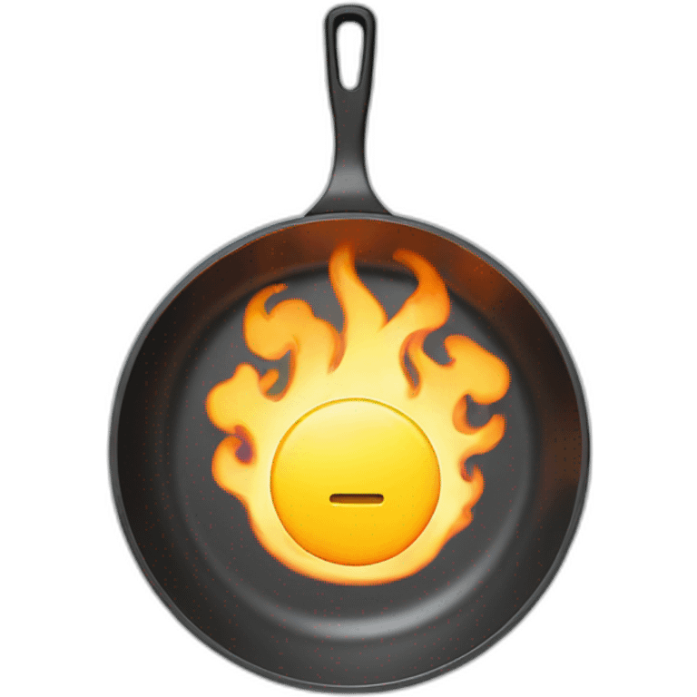 flaming microprocessor in a frying pan emoji