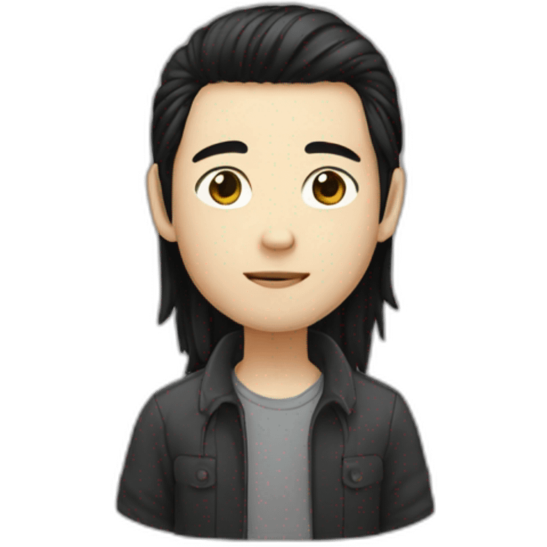 asian white boy long black hair emoji