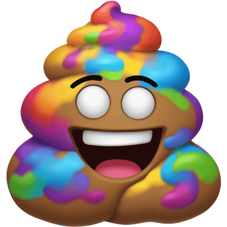 Rainbow poop emoji