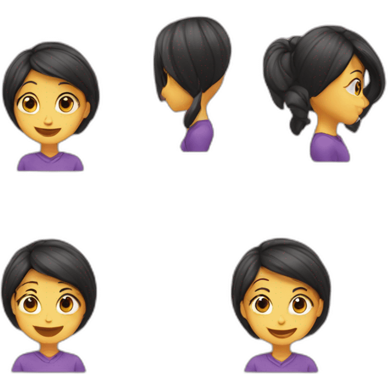 Girl doing hairflip emoji