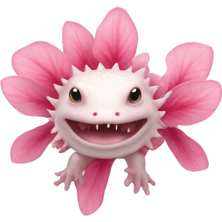 Axolotl sakura flowers emoji