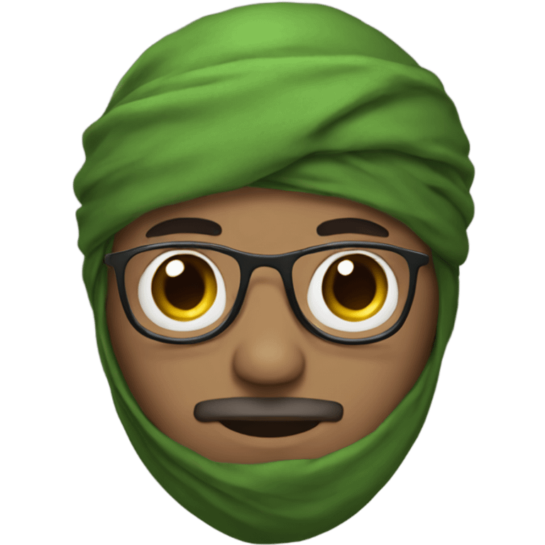 Man with green scarf around head  emoji