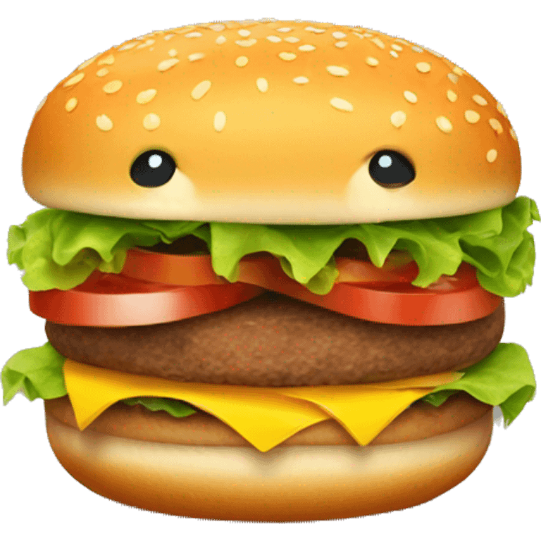 Smiling hamburger emoji