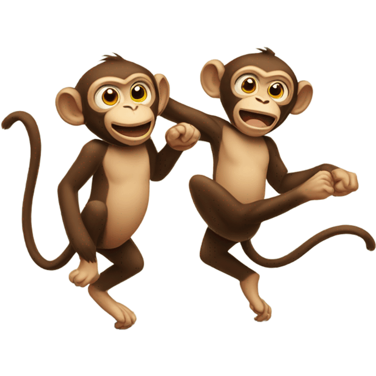 Two monkeys fighting  emoji