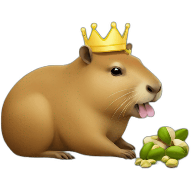 capybara-with-crown-eatting-pistachio emoji