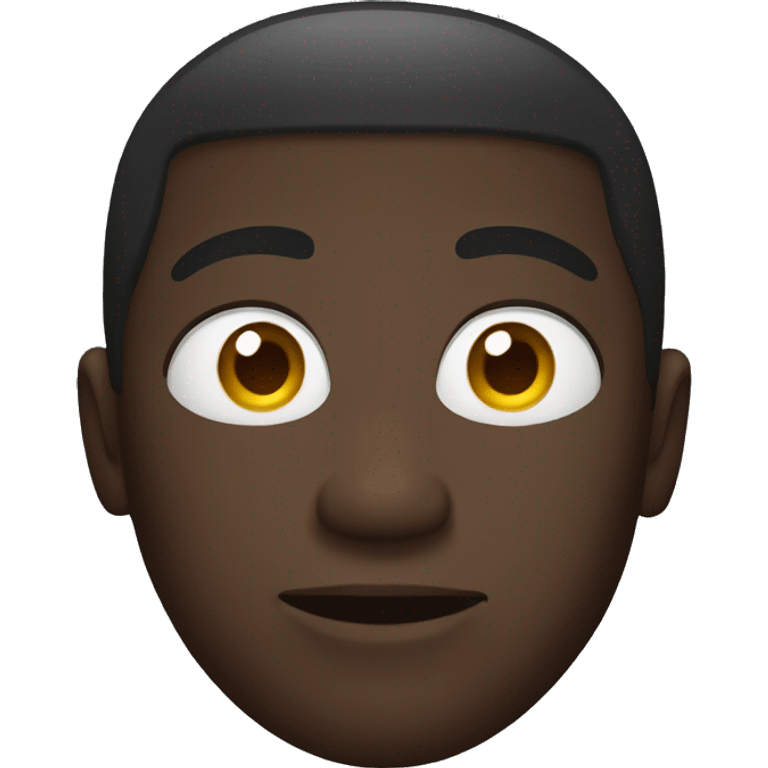 Black man with white eyes emoji