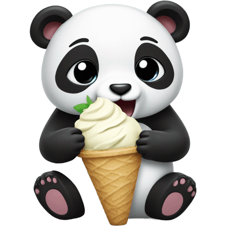 Panda eating ice cream emoji