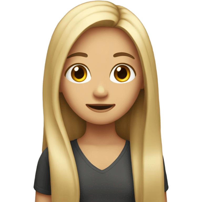 girl with long hair holding a dauchsand emoji